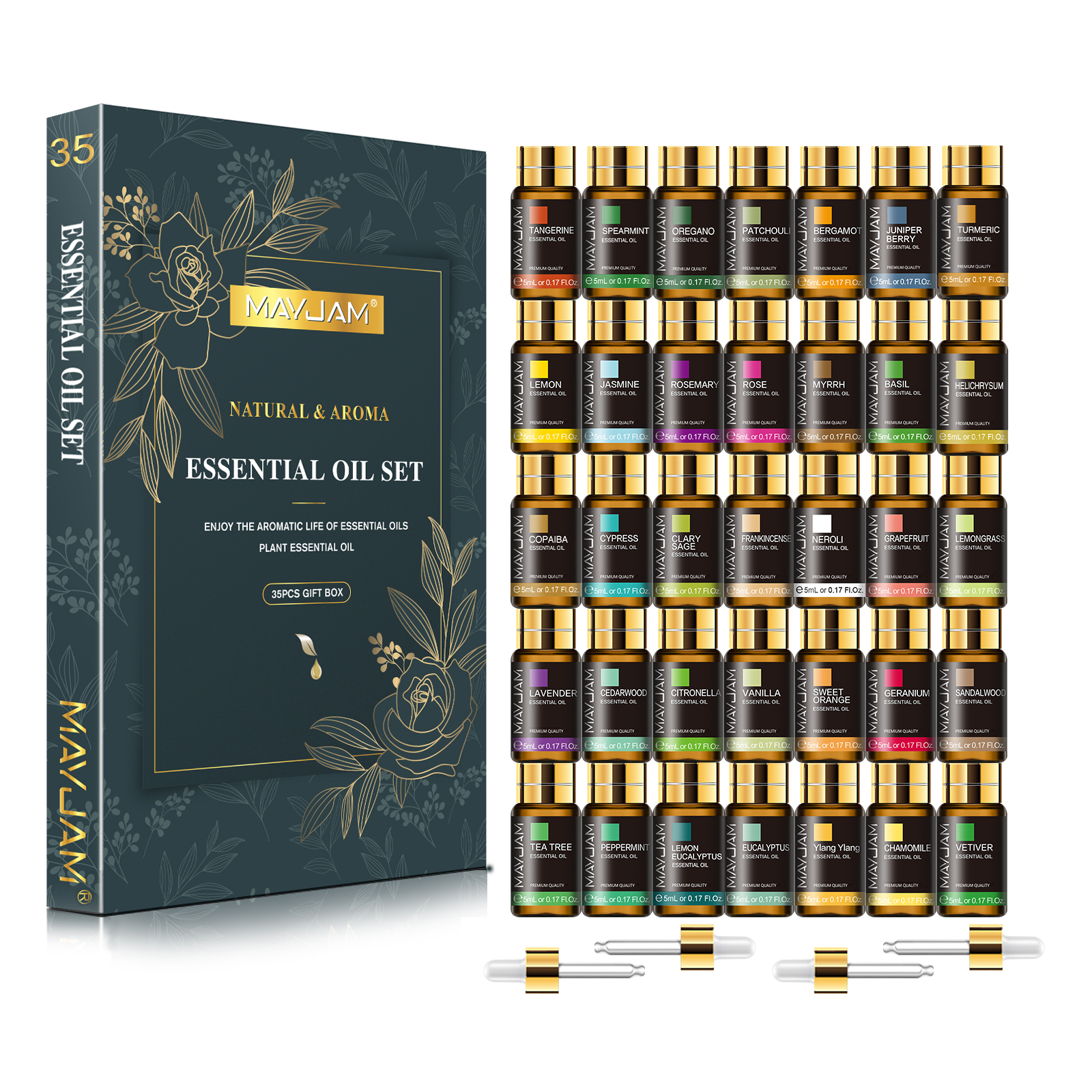 Perfume Fragrance Essence - MAYJAM 35 Bottles Aromatherapy Essential Oil