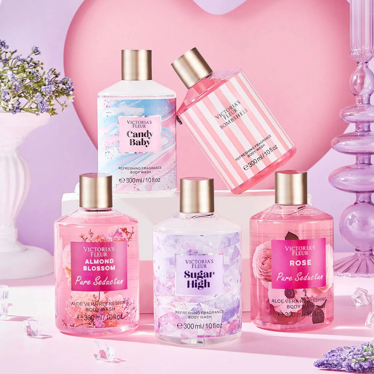 Perfume Fragrance Body Wash - 300ml Fragrant Shower Gel Velvet Petals