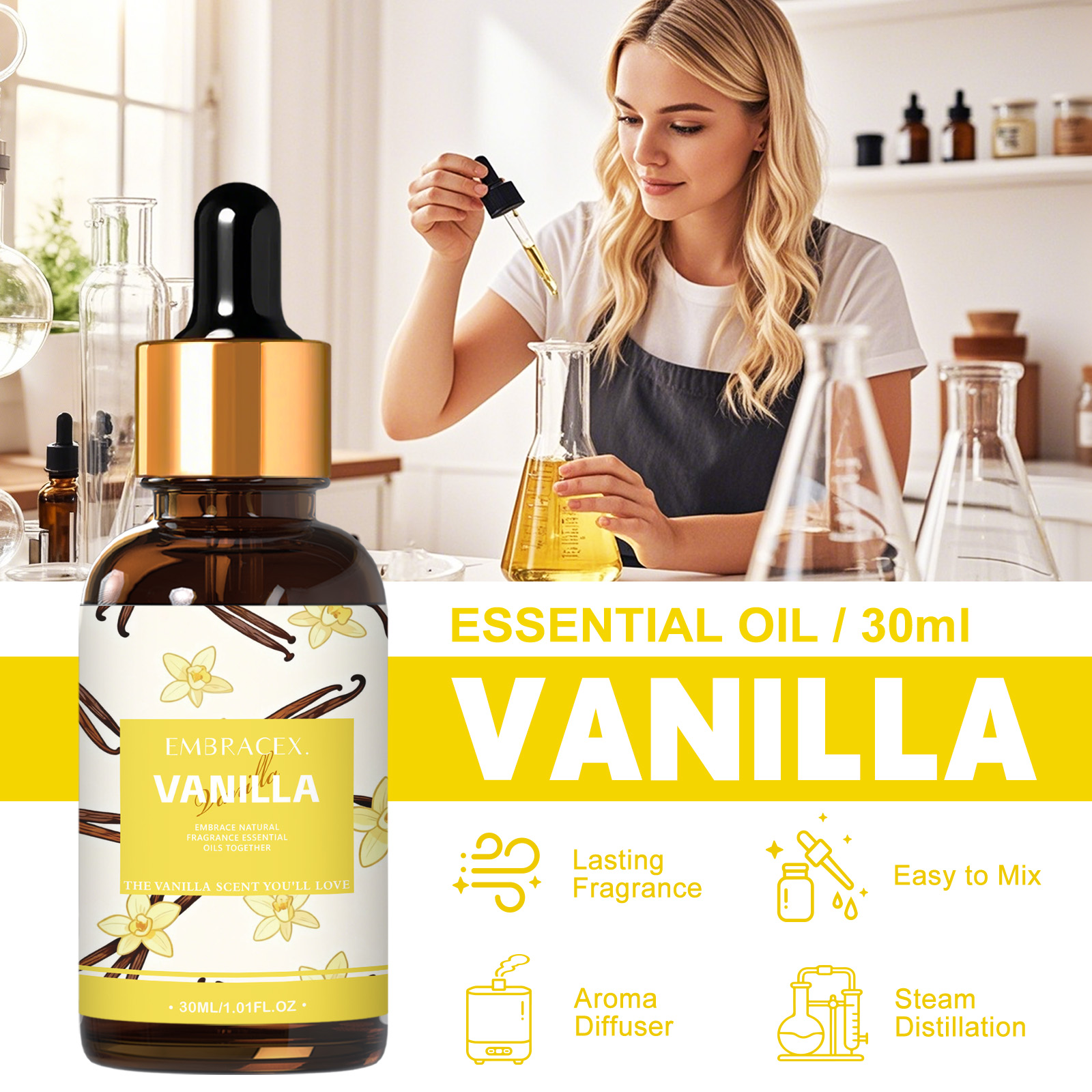 30ml Vanilla Essential Oil Per - Perfume Fragrance Essence บทวิจารณ์และราคา