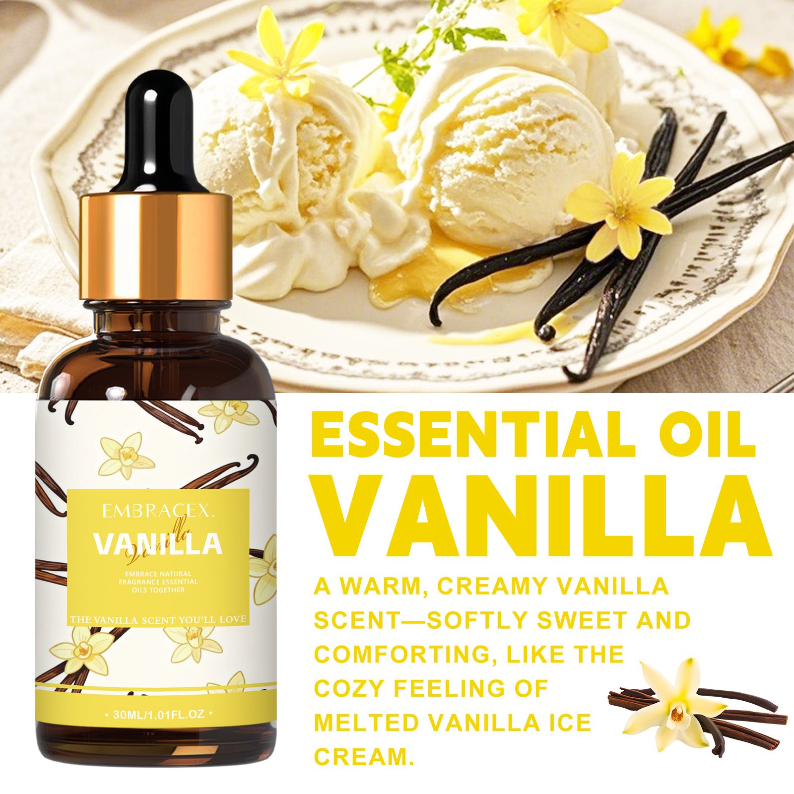 30ml Vanilla Essential Oil Per - Perfume Fragrance Essence บทวิจารณ์และราคา