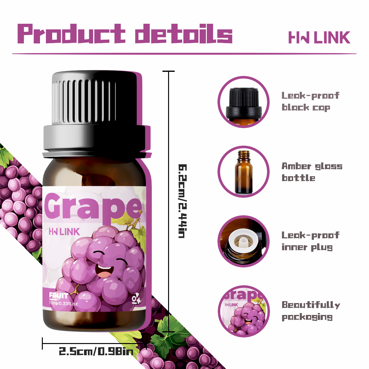 Grape Essential Oil 10ml Perfu - Perfume Fragrance Essence บทวิจารณ์และราคา