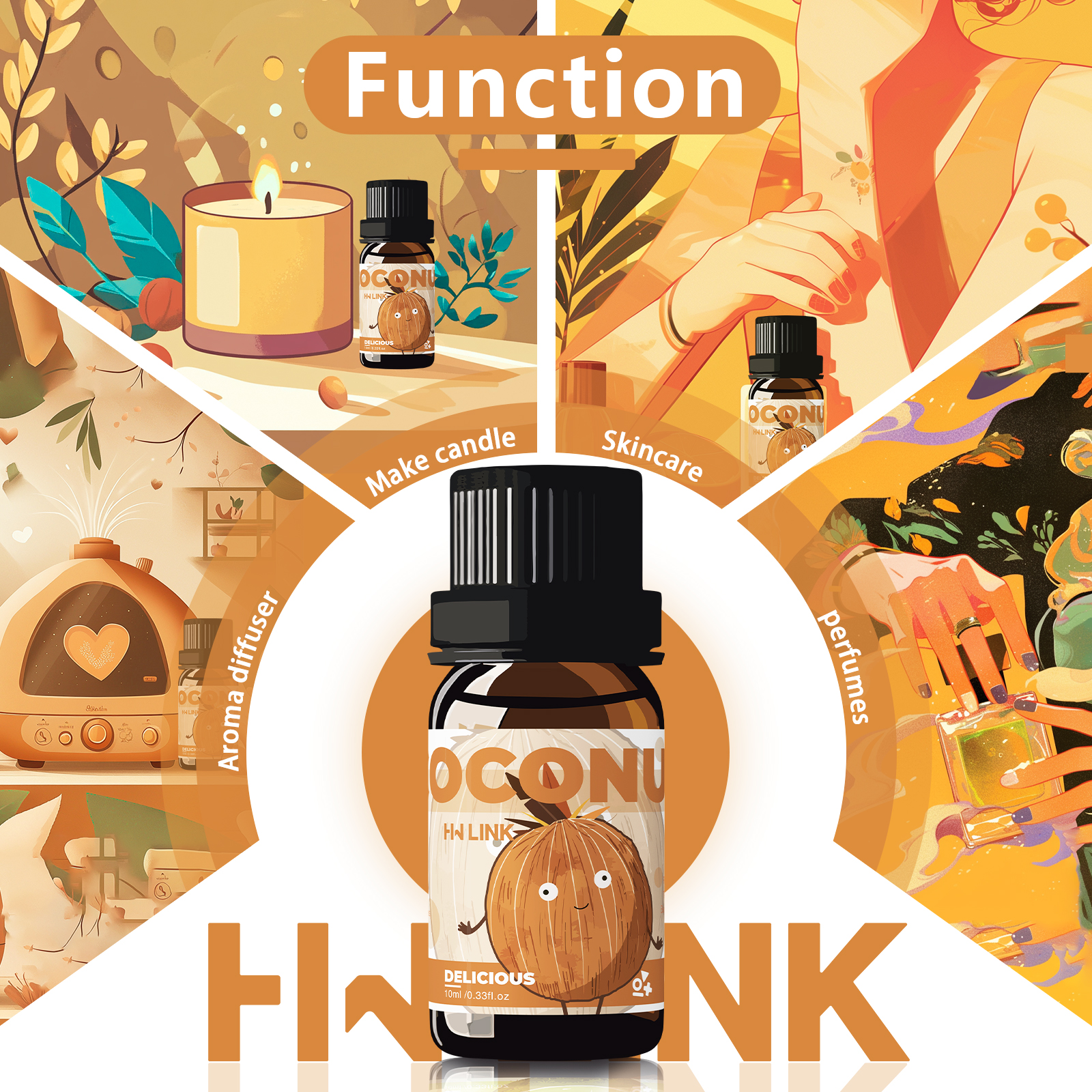 10ml Coconut Essential Oils No - Perfume Fragrance Essence บทวิจารณ์และราคา