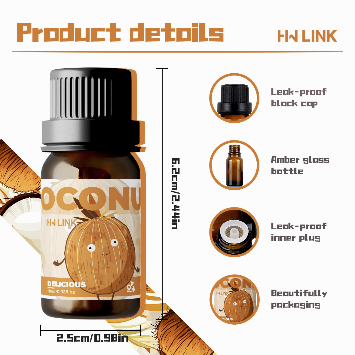 10ml Coconut Essential Oils No - Perfume Fragrance Essence บทวิจารณ์และราคา