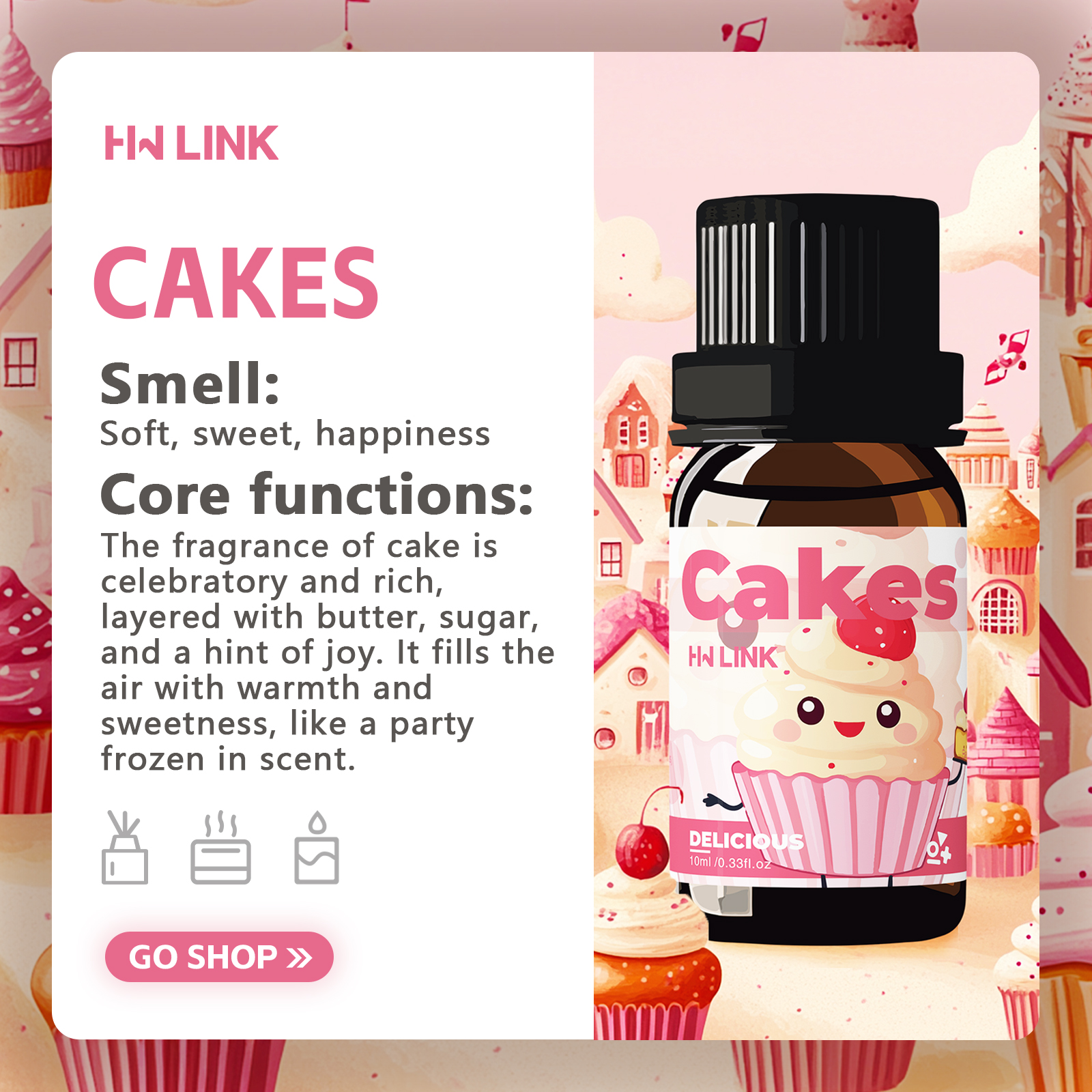 10ml Cakes Essential Oils Perf - Perfume Fragrance Essence บทวิจารณ์และราคา