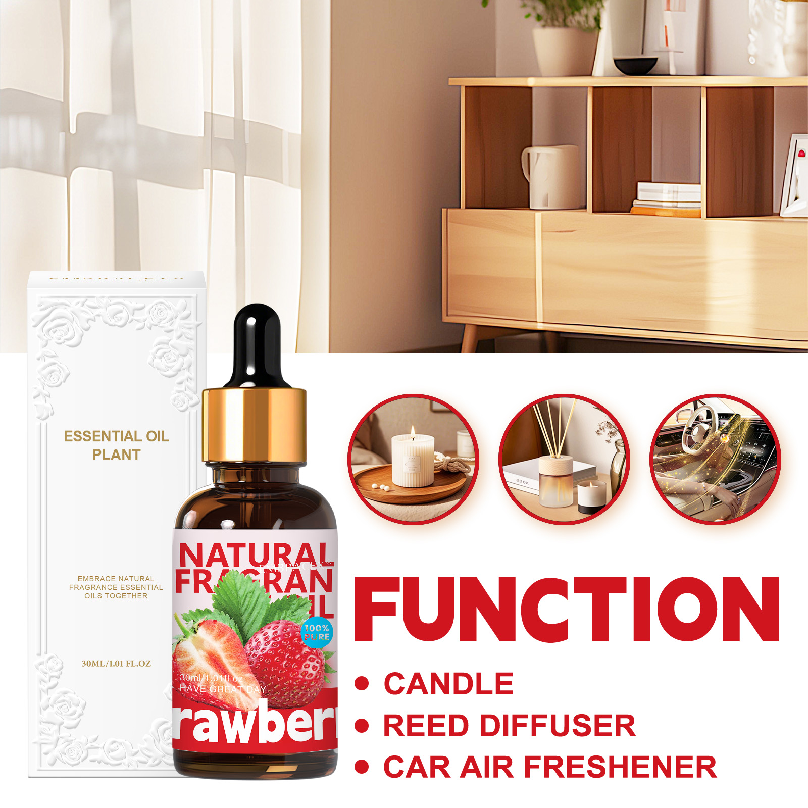 30ml Strawberry Essential Oil  - Perfume Fragrance Essence บทวิจารณ์และราคา