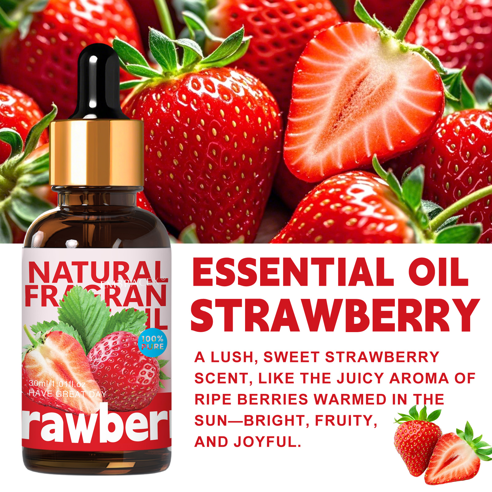 30ml Strawberry Essential Oil  - Perfume Fragrance Essence บทวิจารณ์และราคา