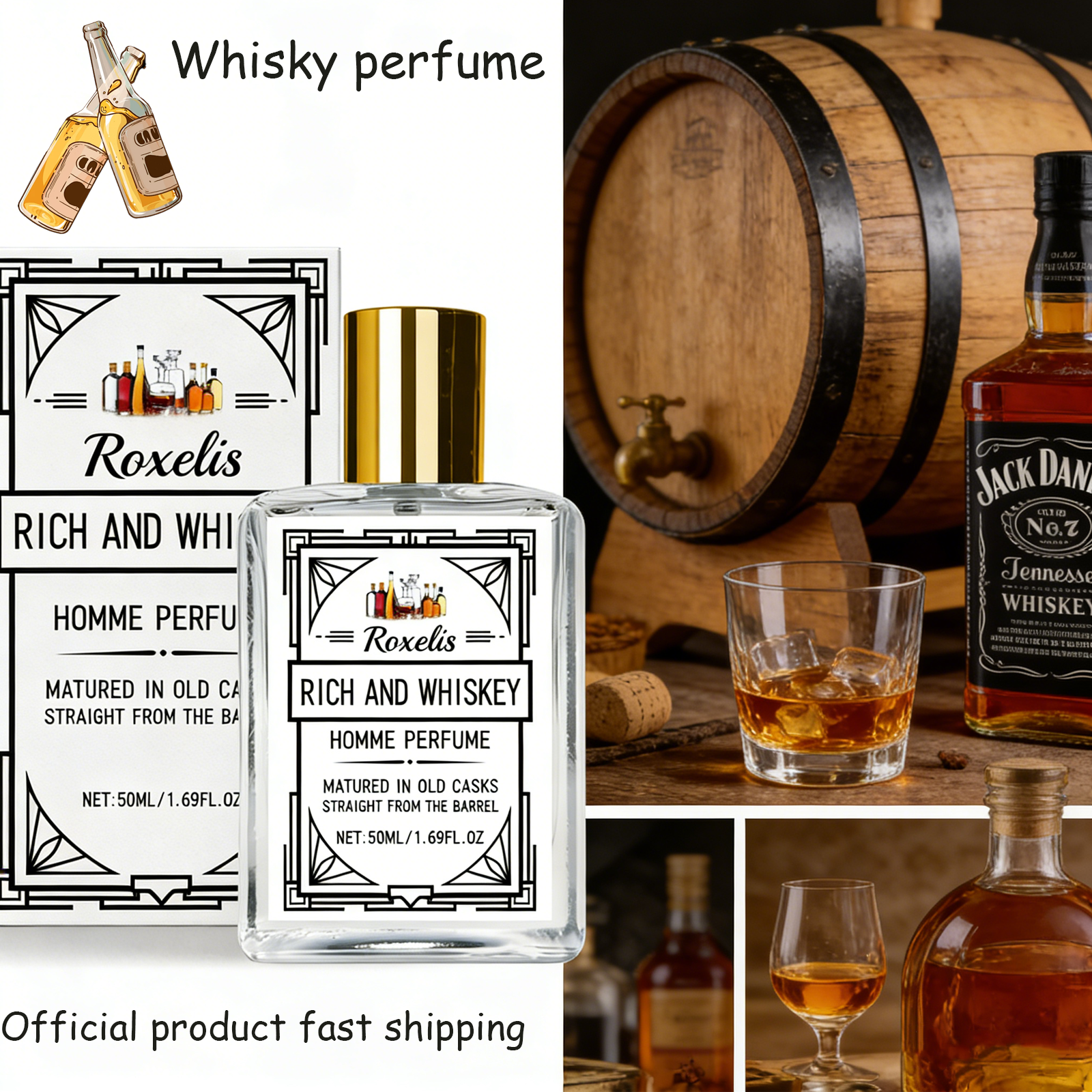 Roxelis 50ml Charm Whisky Men' - Pure Perfume Fragrance บทวิจารณ์และราคา