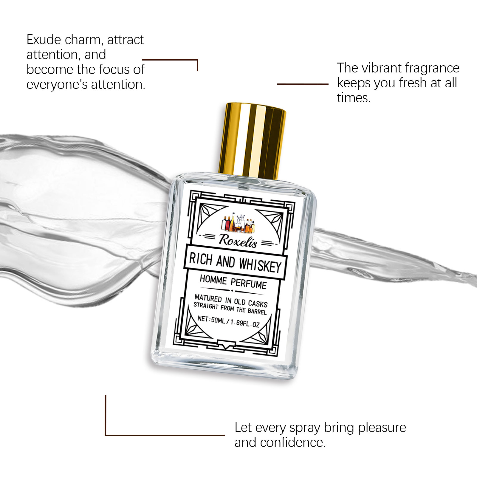 Roxelis 50ml Charm Whisky Men' - Pure Perfume Fragrance บทวิจารณ์และราคา