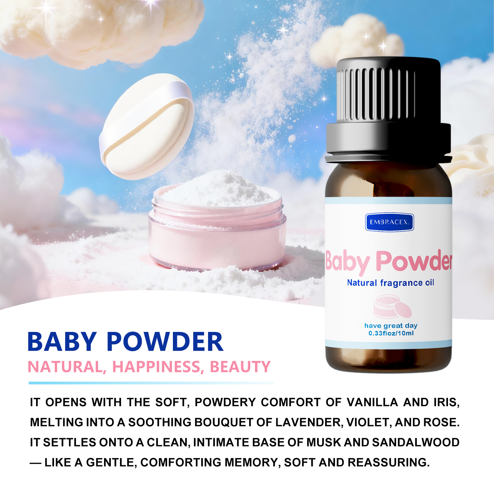 10ml Baby Powder Essential Oil - Perfume Fragrance Essence บทวิจารณ์และราคา